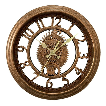 11 inch Retro Clock, Silent Decorative Wall Clocks Vintage Industrial Antique Copper