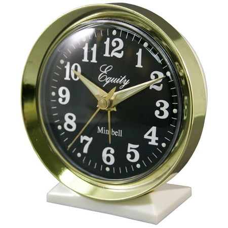 12020 Equity by La Crosse Wind-Up Bell Brass Metal Case Analog Alarm Clock