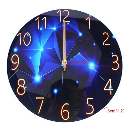 12 Blue Wall Clock, Silent & Large Wall Clocks for Living Room/Office US