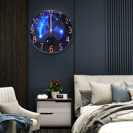 12 Blue Wall Clock, Silent & Large Wall Clocks for Living Room/Office US