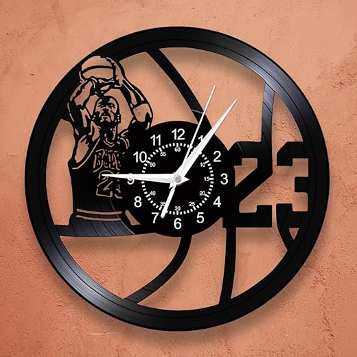 12 Inch Basketball Wall Clock, Silent Non Ticking Battery Operated Sport Theme Wall Clock Modern Decorative Wall Watch Clock for Basketball Fans Kids Son Boys Back to School Gifts Bedroom