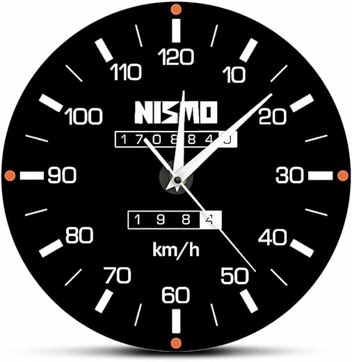 12 Inch Silent Wall Clock Racing Car Speedometer Decorative Wall Clock for Man Cave Garage Decor Retro Motorsports Guage Design Driving Artwork Wall Watch for Modern Wall Decor