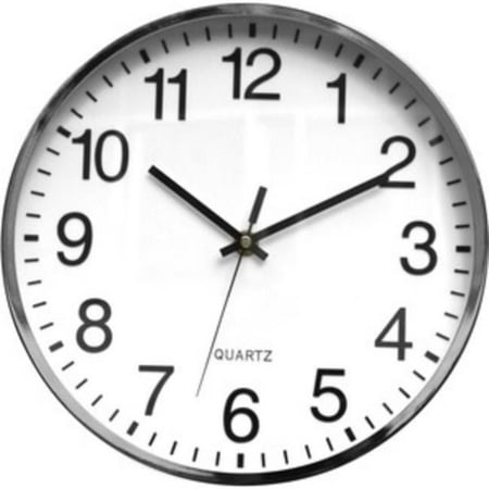 12 in. Silent Chrome Wall Clock