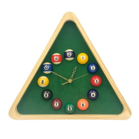 13 Inch Billiard Quartz Clock with Solid Wood Wall Clock for Living Room,Bedroom