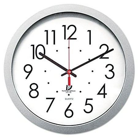 14.5 Silver Contemporary Clock, 12.5 Dial, quartz movement