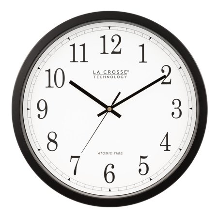 14 in. Atomic Round Analog Black Wall Clock