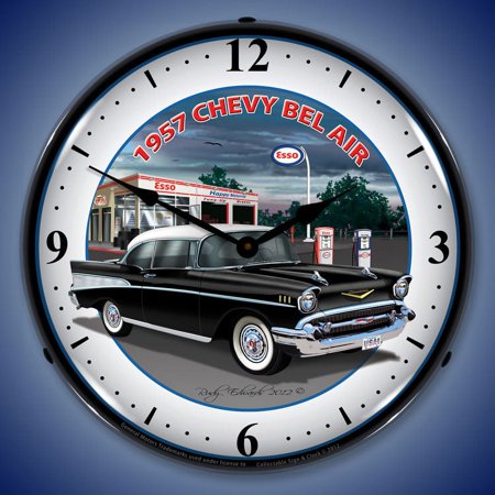 1957 Chevy Esso Wall Clock, Lighted