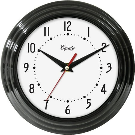 1PACK La Crosse Technology Equity Black Traditional Wall Clock