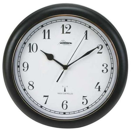 1Pack ZoroSelect 2CJA3 12-1/8 Analog Quartz Atomic Wall Clock, Black