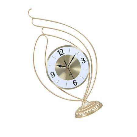 1pc Creative Metal Clock Living Room Decorative Table Clock Desk Clock Adornment