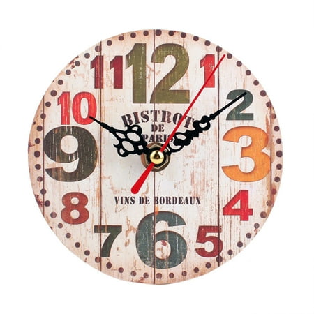 2024 Newest Creative Design Clock Vintage Style Silent Antique Wood Wall Clock