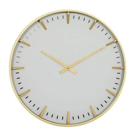 20 in. x 20 in. Gold Glass Wall Clock with Gold Accents