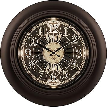 21 Indoor / Outdoor Wall Clock with Lighted Dail (Sun & Moon) - INT