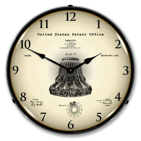 22041317 1914 Louis Comfort Tiffany Lamp Shade Patent clock 14 Inch Round, clock hight 4 Inch - Made in USA