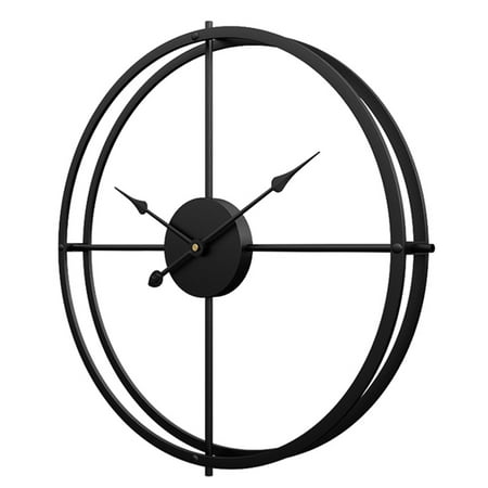 24inches 60cm Retro Simple Iron Art Silent Large Wall Clock for Home Decor High Quality 2020 New Arrival - Black + Golden (3)