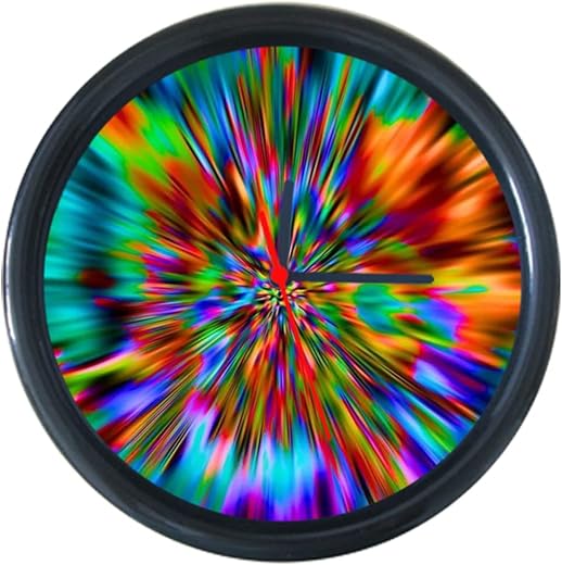 295181 Multicolor Paint Optical Illusions Psychedelic Wall Clock