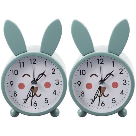 2 Count Rabbit Electronic Alarm Clock Convenient Small Household Desk Office Accessories Decor Cute Animal