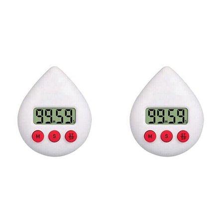 2X Digital Bathroom Clock Waterproof Shower Clock Temperature Humidity Visual Countdown Wall Clock White