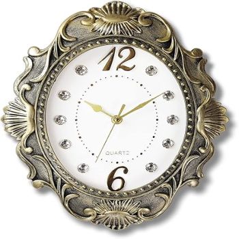 AYRELY® 14 Inch Oval Rustic Wall Clock, Wall Clocks Battery Operated, Country Style Silent Non Ticking Clock, Decorative for Kitchen, Home, Living Room, Farmhouse, Bedrooms