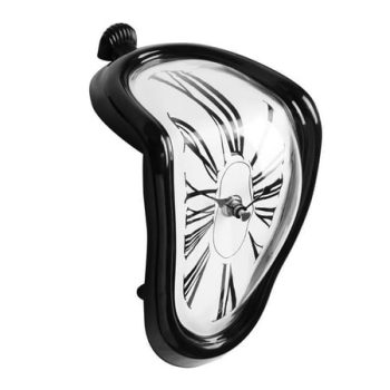 Creative Melting Clock New Surrealist Salvador Dali Style Clocks Surreal Distorted Wall Clock Home Decoration black 18 x 12 x 13.5cm