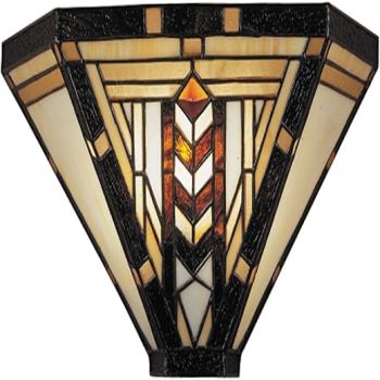 Dale Tiffany TW100888 Tiffany/Mica One Light Wall Sconce from Mission Collection in Multi Finish, Multicolor