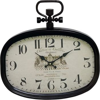 Deco 79 Metal Pocket watch Style Wall Clock, 18 x 2 x 16, White