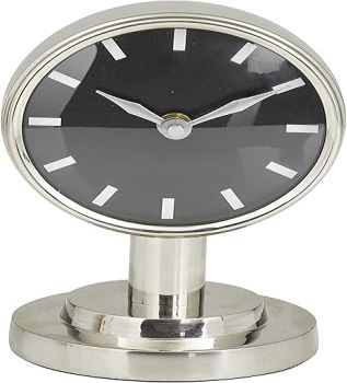 Deco 79 Stainless Steel Small Clock, 4 x 4 x 7, Silver