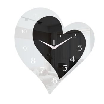 deevoka Acrylic Heart Shaped Wall Clock Decorative Wall Art for Hall Way Lightweight