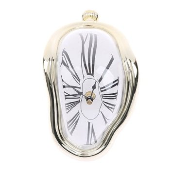 (Gold) Distorted Wall Clocks Surrealist Salvador Dali Style Wall Watch Decoration