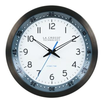 La Crosse Technology 10 Black Chapter Ring Contemporary Atomic Analog Clock, 404-54667-Int