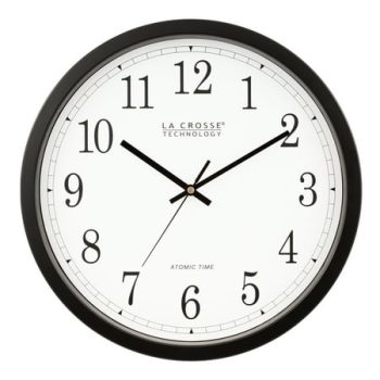 La Crosse Technology WT-3143A 14 Atomic Analog Wall Clock, Black