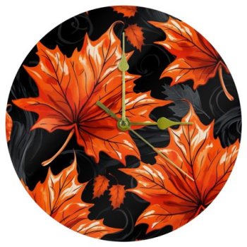 Maple leaf Circular Acrylic Wall Clock - Elegant Timepiece with Sturdy Material