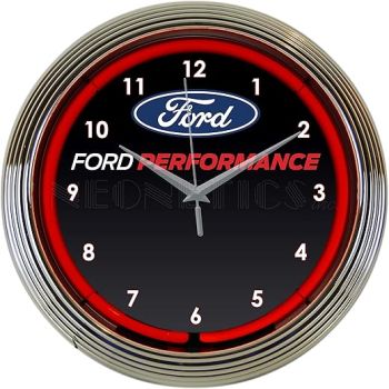 Neonetics Ford Performance Red Neon Wall Clock, 15-Inch