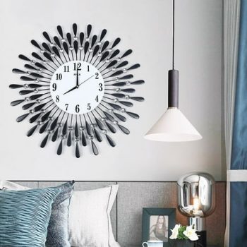 Nordic 3D Luxury Large Art Wall Clock 12-Hour Metal Watch Living Room Home Decor