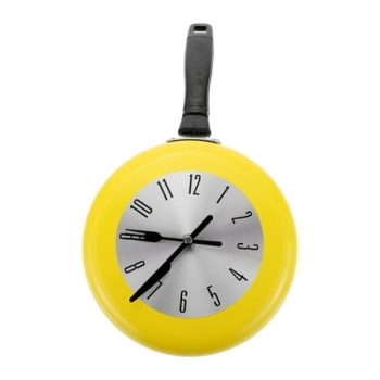 Pan Wall Clock Flat Skillet Griddle Metal Hanging Clock Upholstery Trim Round Wall Clock Wall Hanging Clock Office