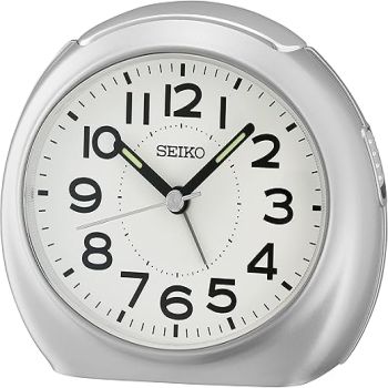 Seiko Tokai Bedroom Alarm Clock, Metallic Silver