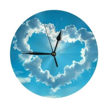 Wall Clock, Heart Shaped Cloud Wall Clocks Battery Operated Silent Kitchen Office Wall Clock Decorative, Wall Clock for Living Room School Classroom Bedroom Home Decor