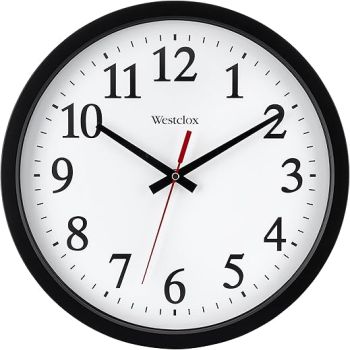 Westclox 14 Round Electric Powered Office Wall Clock, Black