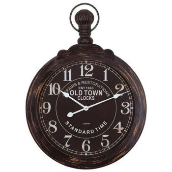 Yosemite Home Decor Iron Ring and Glass Lens Wall Clock - 23.5W x 33H in.