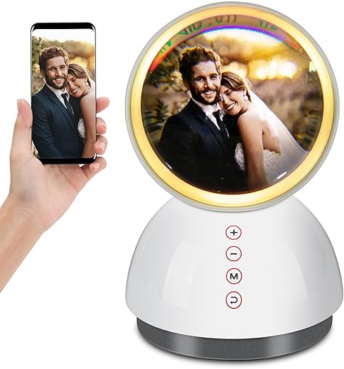 3D Digital Picture Frame,3D Crystal Photo,Digital Clock,Alarm Clock,RGB Night Lights for Bedroom,Gifts for Children,Wedding Gifts for Couples,LCS Display