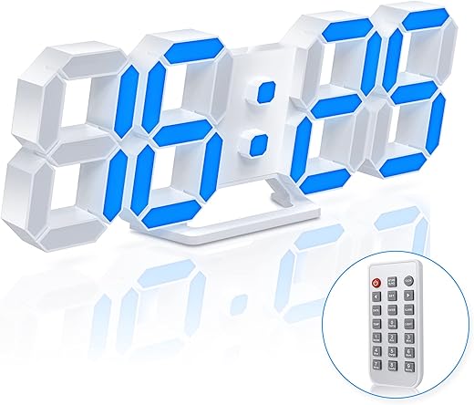 3D LED Desk Alarm Clock Night Light 7 Colors 9.7" with Remote Control, Digital Alarm Clock Adjustable Brightness Timer 12/24 Hr Time/Date/Temperature for Kid Bedroom/ Kitchen/Office -Colorful