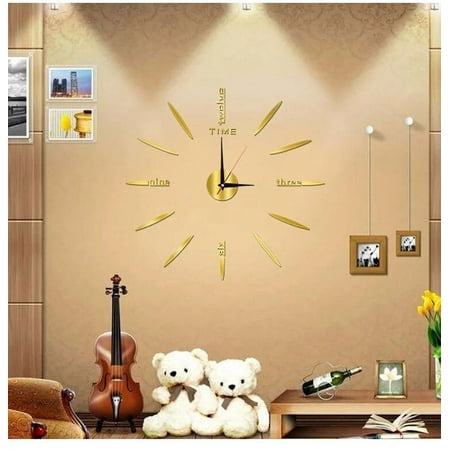 3D Luminous Wall Clock Stickers DIY Digital Clock Frameless Silent Quartz Needle Clocks Modern Design Living Room Home Decor no luminous 40cm