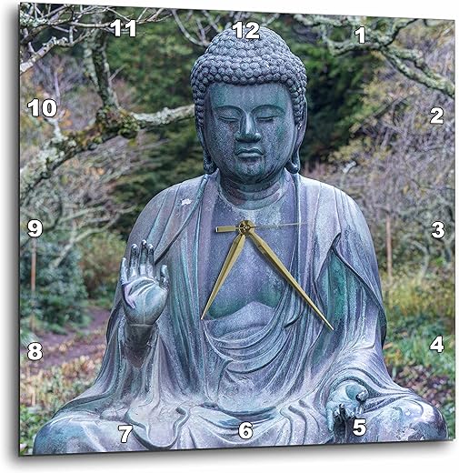 3dRose DPP_207771_2 Japan, Kanagawa, Kamakura, Tokeiji Temple Buddha. Wall Clock, 13 by 13"