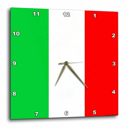 3dRose Italian Flag - Wall Clock, 10 by 10-inch