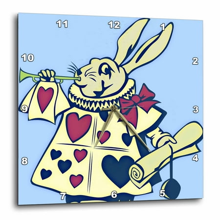 3dRose Magical Rabbit - Fun and Whimsical Art - Alice in Wonderland - Wall Clock, 13 by 13-inch