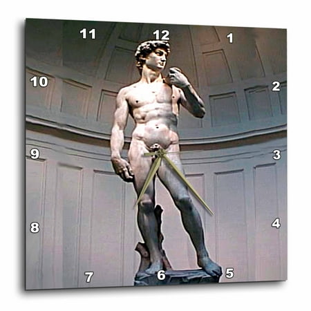 3dRose Michaelangelos David Statue - Wall Clock, 10 by 10-inch