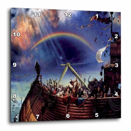 3dRose Rendering Of Noahs Ark On The Sea.jpg - Wall Clock, 10 by 10-inch