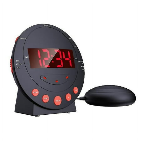 3in1 Vibrating Alarm Flashing Light Led Alarm Clock Snooze Bed Shaker Wake Up Ringing For Heavy Sleepers Deaf Senior Usb Charger