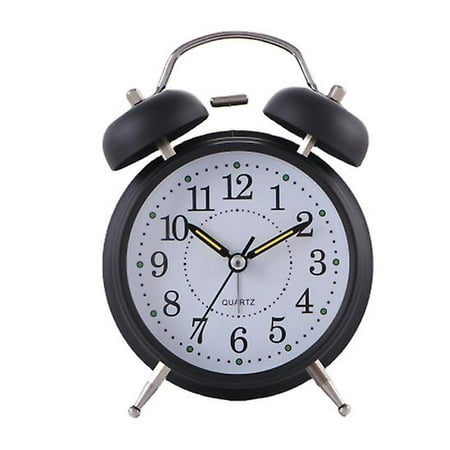 4 Alarm Clocks Quiet Non-ticking Silent Quartz Analog Vintage Bedside Twin Bell Alarm Clock