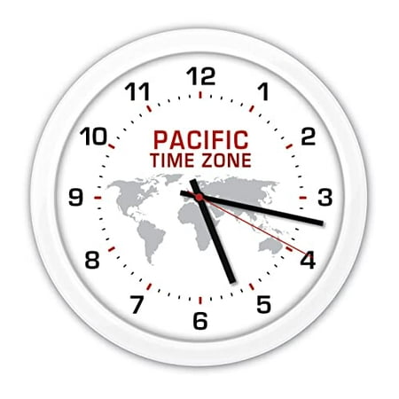 4 Time Zones Wall Clocks - White World Globe Home Decor